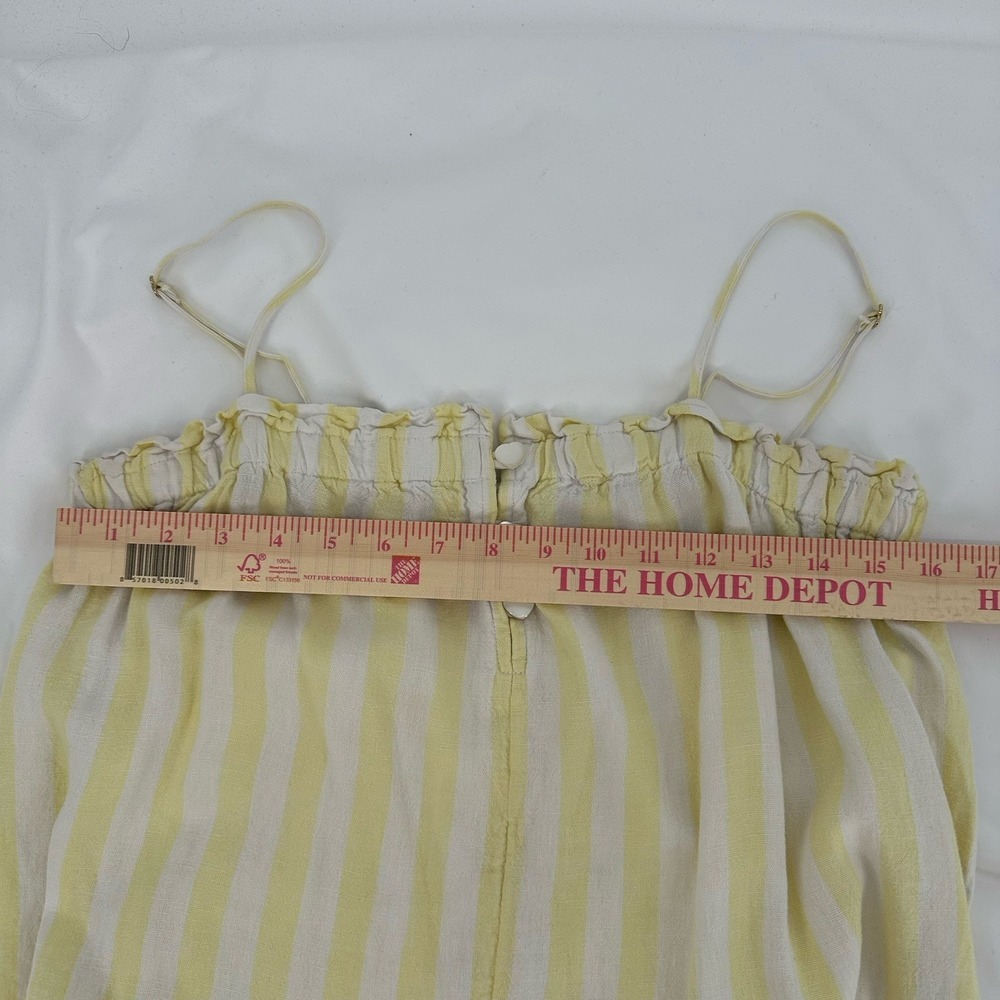 Stoney Clover x Target Jumpsuit XS Romper Yellow Striped Linen Wide Leg - Picture 9 of 9